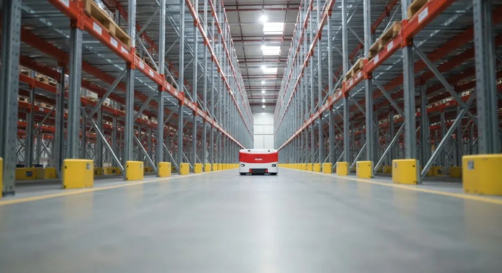 倉庫内を走行するマテハン機器