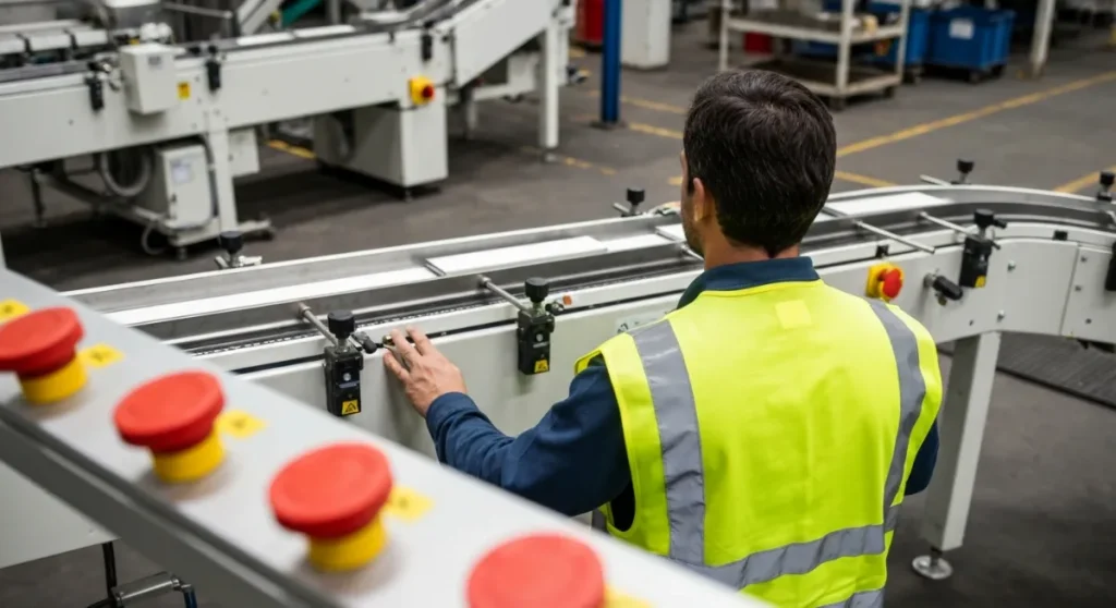 倉庫内で働く男性従業員